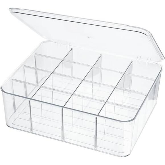 Clear Drawer Organizer Box with 16 Dividers for Socks Underwear Ties Bras - Picture 7 of 7